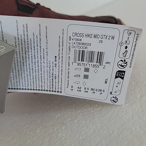 Salomon Cross Hike 2 Mid GTX Hiking Boots Waterproof Womens Size 9.5 - Picture 10 of 10